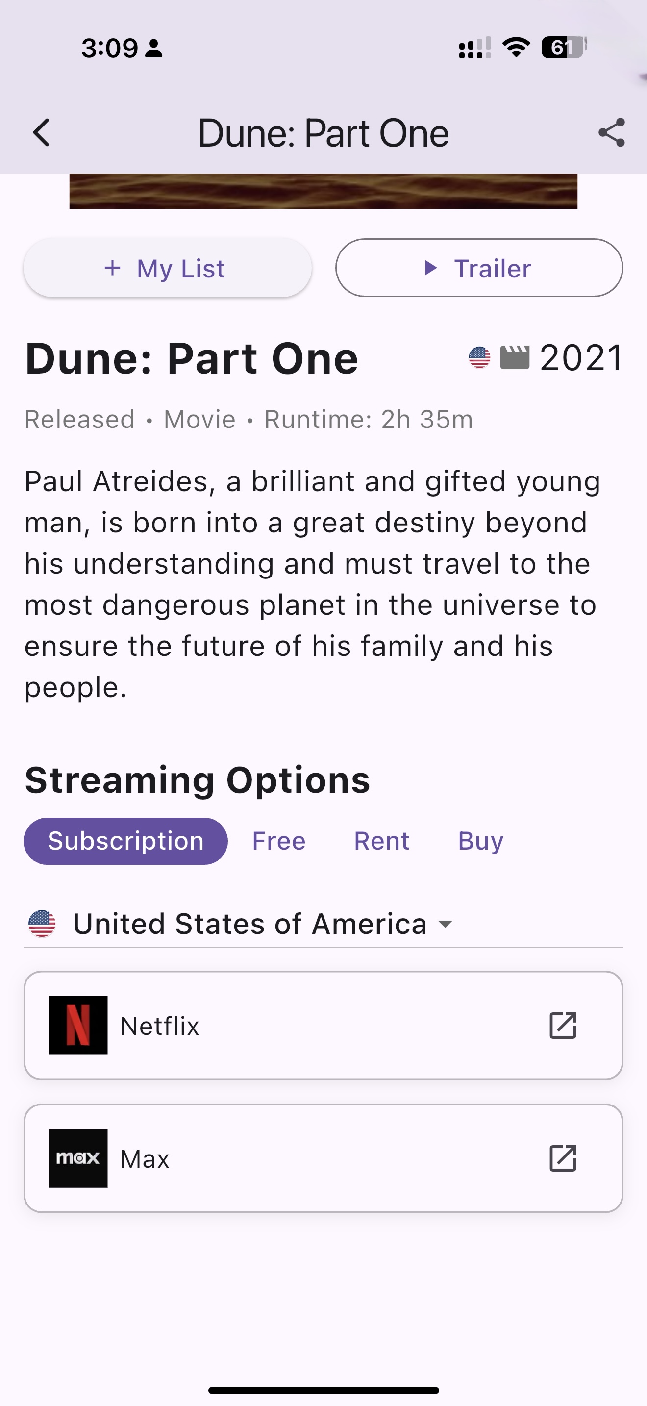 Streaming availability check